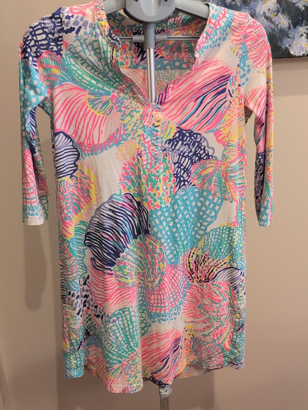 Lilly Pulitzer Colorful Seashell Print Dress - Pink, Aqua & Navy
